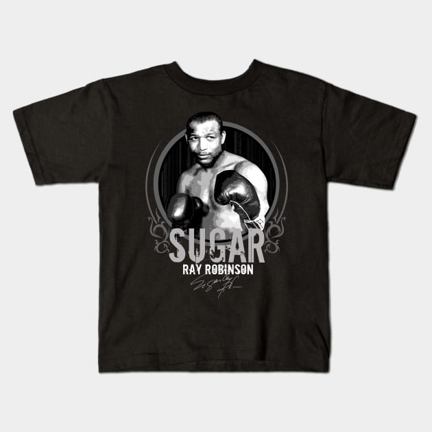 Sugar Ray Robinson Kids T-Shirt by Artizan